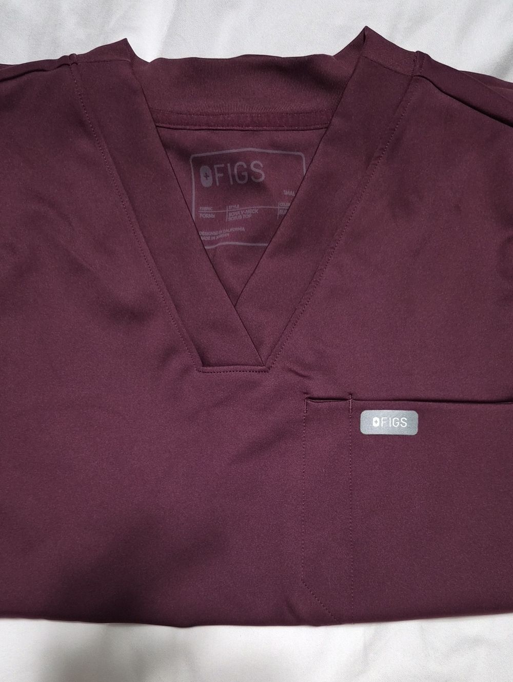 Figs FormX Set In XS Regular In BURGUNDY - Picture 4 of 7